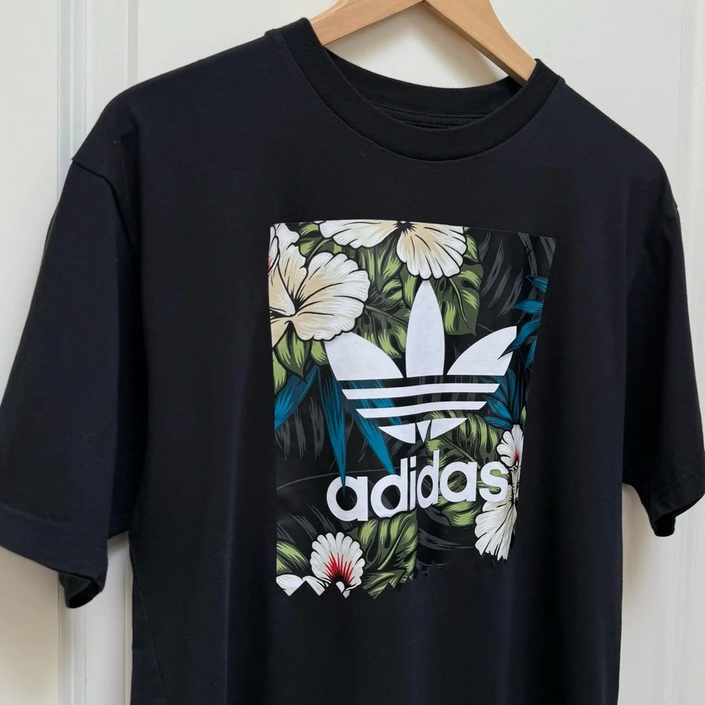 ADIDAS Men's Trefoil Floral Fill Graphic T-Shirt